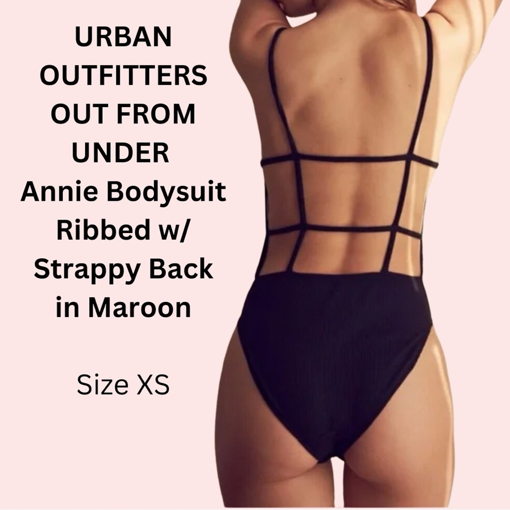 URBAN OUTFITTERS Out From Under Annie Strappy Back Bodysuit in Maroon sz. XS